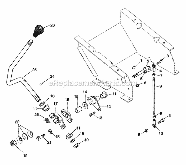 Speed Selector Diagram and Parts List for 934020 000101 Ariens Lawn Tractor