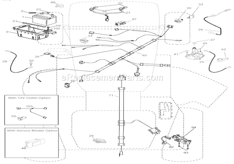 Electrical Diagram and Parts List for 000101 Ariens Lawn Tractor