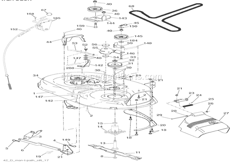 Mower Lawn Tractor Diagram and Parts List for 000101 Ariens Lawn Tractor