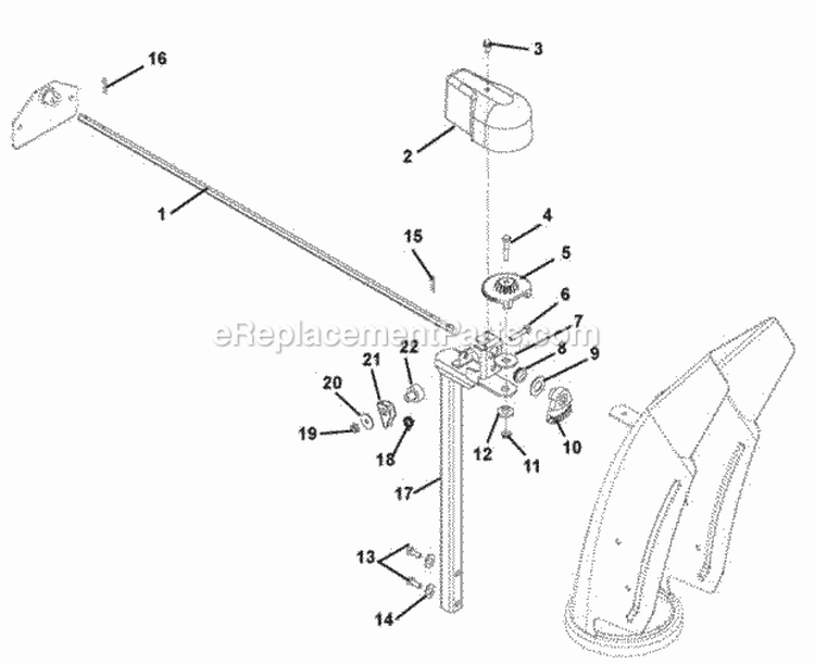 Discharge Chute Diagram and Parts List for 002381 Ariens Snow Blower