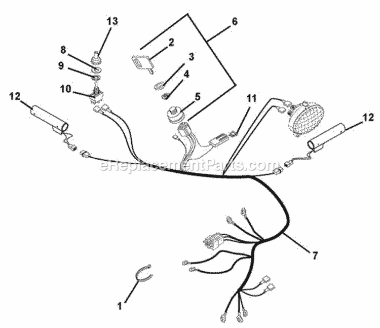 Electrical Diagram and Parts List for 002381 Ariens Snow Blower