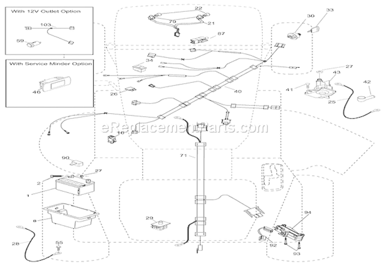 Electrical Diagram and Parts List for 000101 Ariens Lawn Tractor