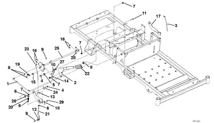 Parking Brake Diagram and Parts List for 000101-009999 Ariens Lawn Tractor
