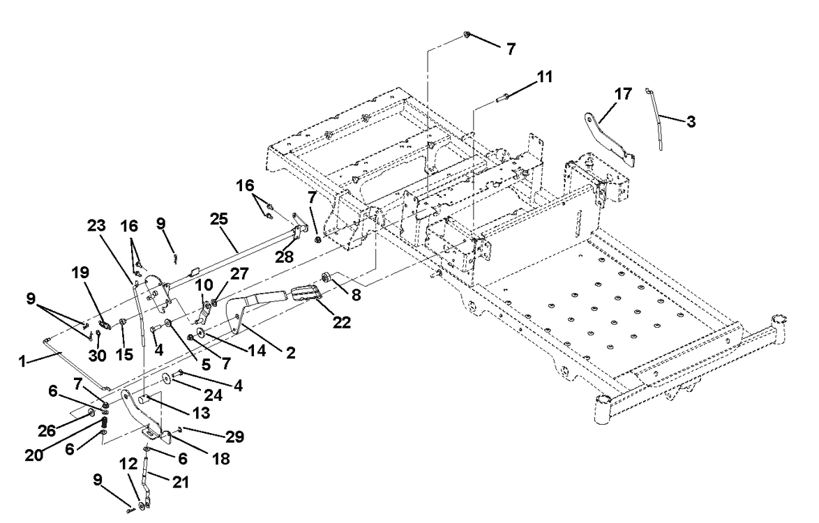 Parking Brake Diagram and Parts List for 010000 - Ariens Lawn Tractor