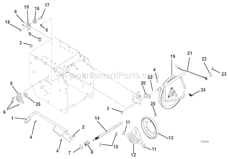 Friction Drive Diagram and Parts List for 000101 Ariens Snow Blower