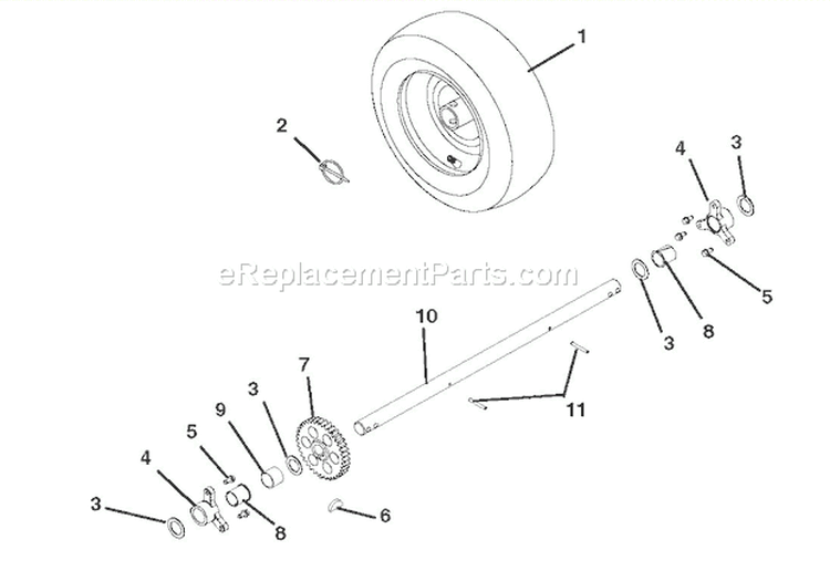 Wheels And Axles Diagram and Parts List for 000101 Ariens Snow Blower