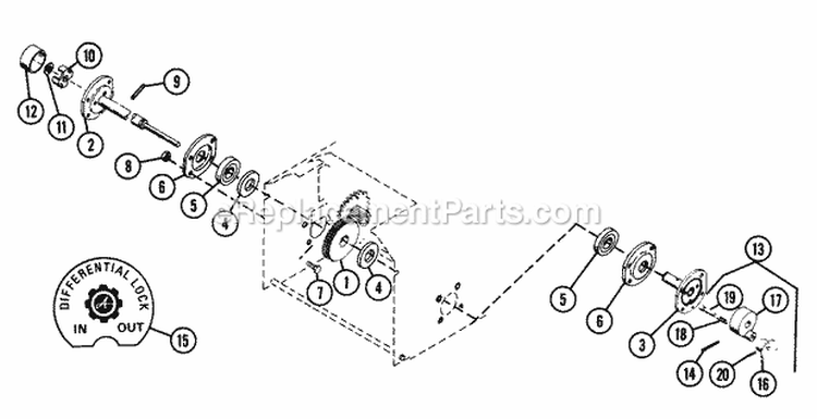 Differential Kit Diagram and Parts List for  Ariens Snow Blower