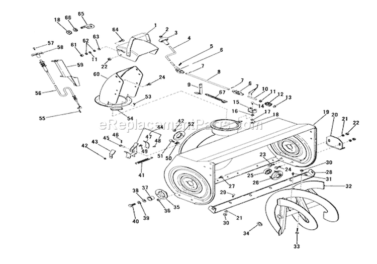 Speed Selector And Wheels Diagram and Parts List for 000101 Ariens Snow Blower