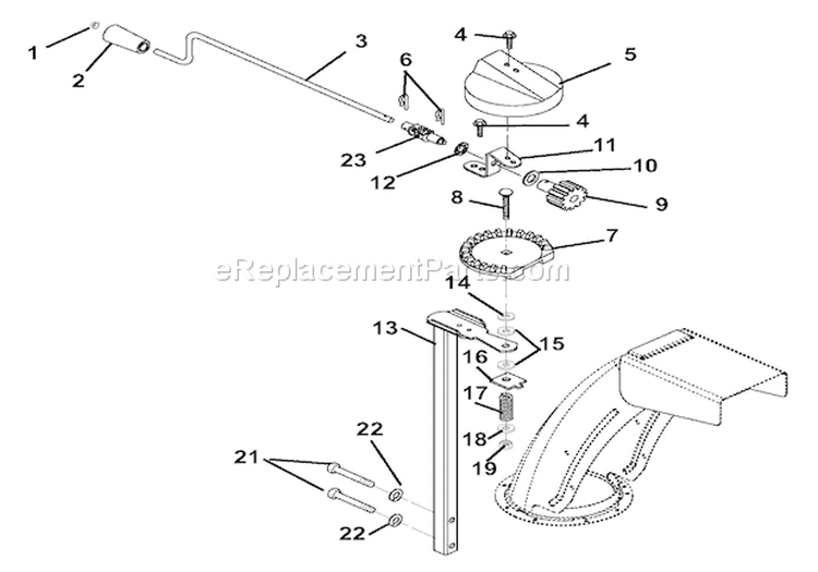 Discharge Chute - Manual Diagram and Parts List for 000101 Ariens Snow Blower