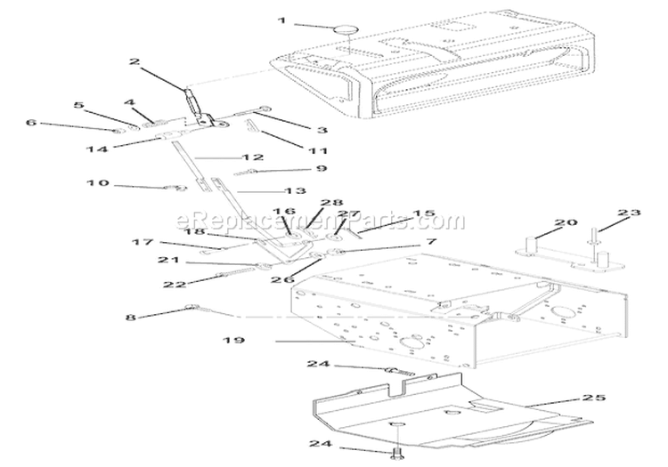 Speed Selector And Frame Diagram and Parts List for 000101 Ariens Snow Blower