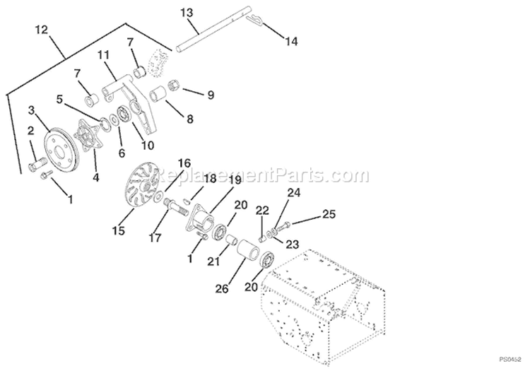 Friction Wheel Drive Diagram and Parts List for 000101 Ariens Snow Blower