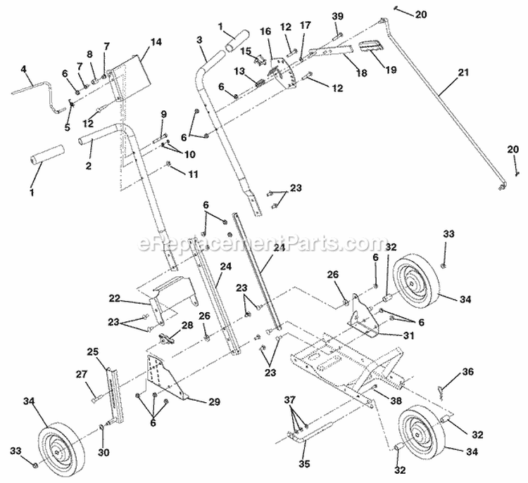 Spindle, Belt And Guards Diagram and Parts List for 000101 Ariens Edger