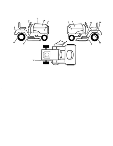 Decals Diagram and Parts List for  Ariens Lawn Tractor