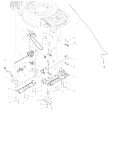 Axles And Transmission Diagram and Parts List for 000101 - 007499 Ariens Lawn Mower