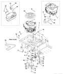 Engine Exhaust Belts And Idlers Diagram and Parts List for 000101-009999 Ariens Lawn Tractor