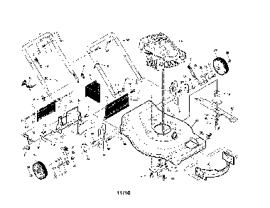 Engine/Housing/Handle Diagram and Parts List for A173K22 96146000500 Ariens Lawn Mower