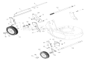 Wheels And Adjusters Diagram and Parts List for 010001 Ariens Lawn Mower