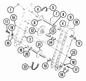 Chain Case Assembly Diagram and Parts List for 000101 Ariens Tiller