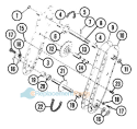 Chain Case Assembly Diagram and Parts List for 003201 Ariens Tiller