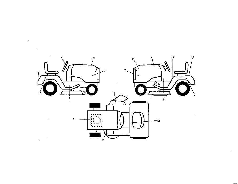 Decals Diagram and Parts List for  Ariens Lawn Tractor