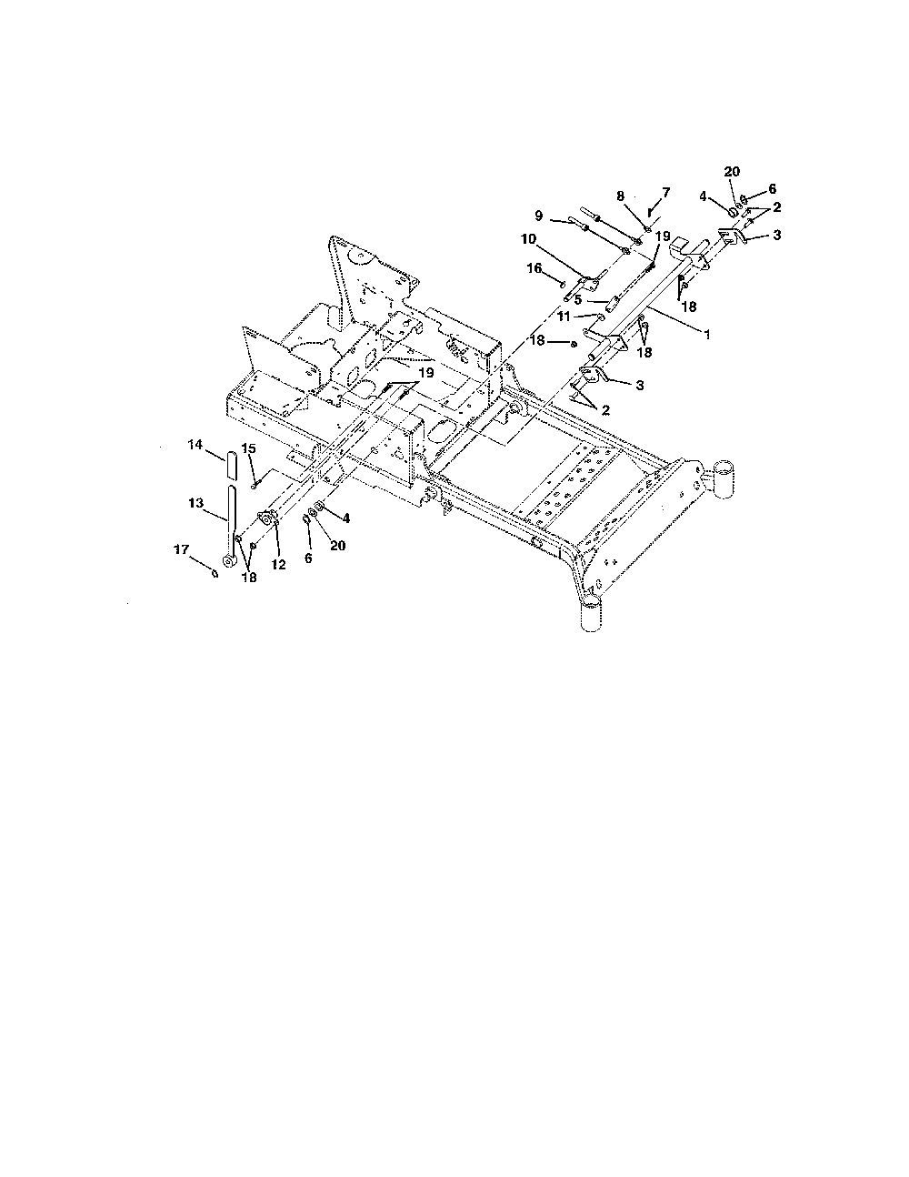 Brakes/linkage Diagram and Parts List for  Ariens Lawn Mower