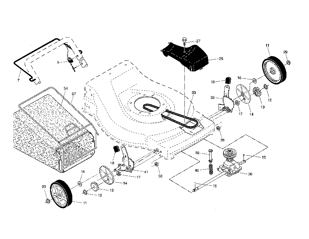 Drive Control/Gear Case/Wheels Diagram and Parts List for A173K22 96146000300 Ariens Lawn Mower