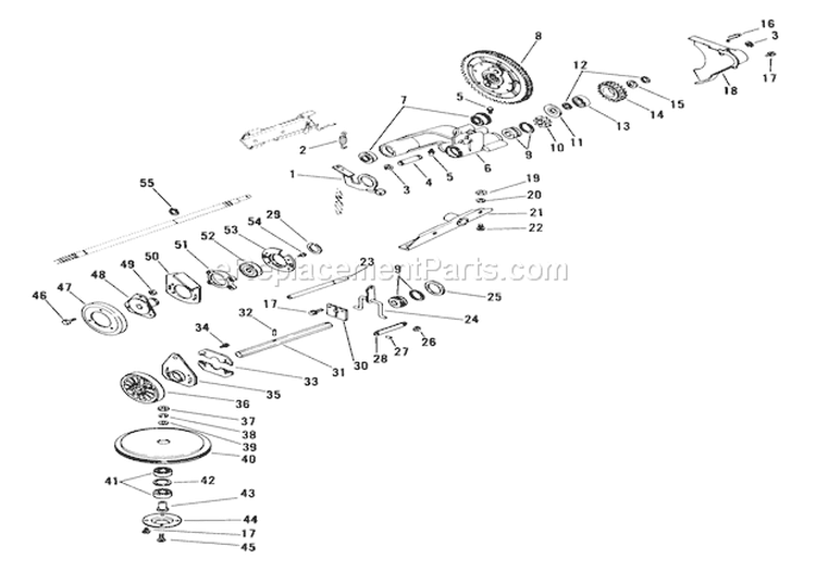 Friction Wheel Drive Diagram and Parts List for 000101 Ariens Lawn Mower
