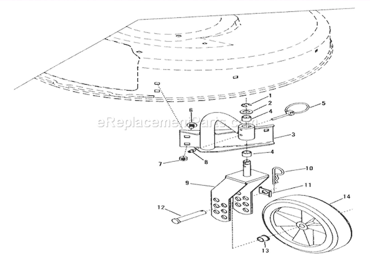 Swivel Wheels And Brackets Diagram and Parts List for 000101 Ariens Lawn Mower
