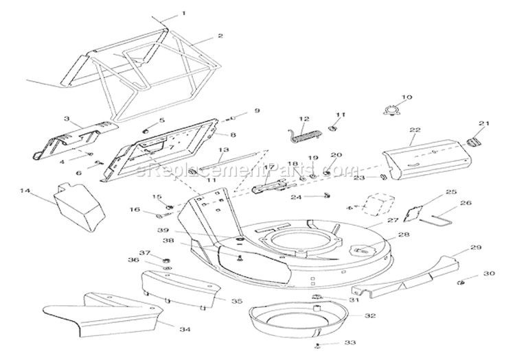 Mower Pan And Bag Diagram and Parts List for 007751 Ariens Lawn Mower