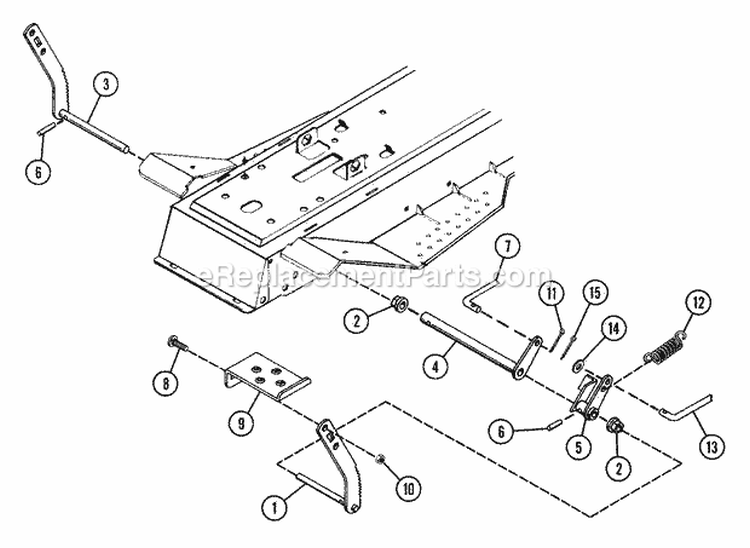 Mower Brake & Clutch Assembly Diagram and Parts List for 000101 Ariens Lawn Tractor
