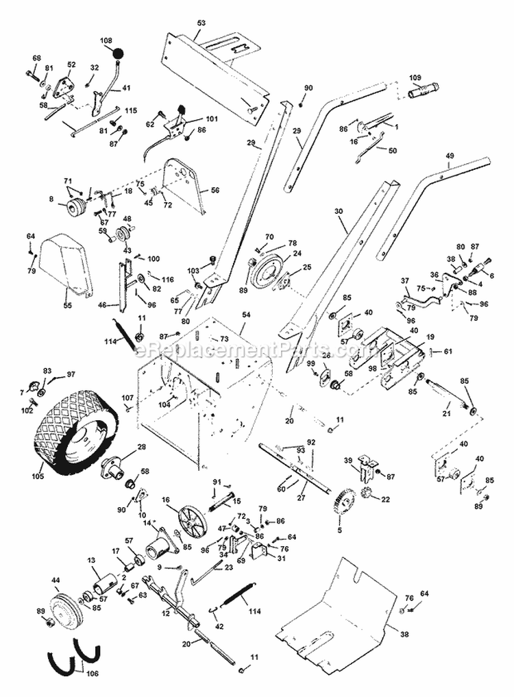 Tractor Parts List Diagram and Parts List for 010000 Ariens Snow Blower