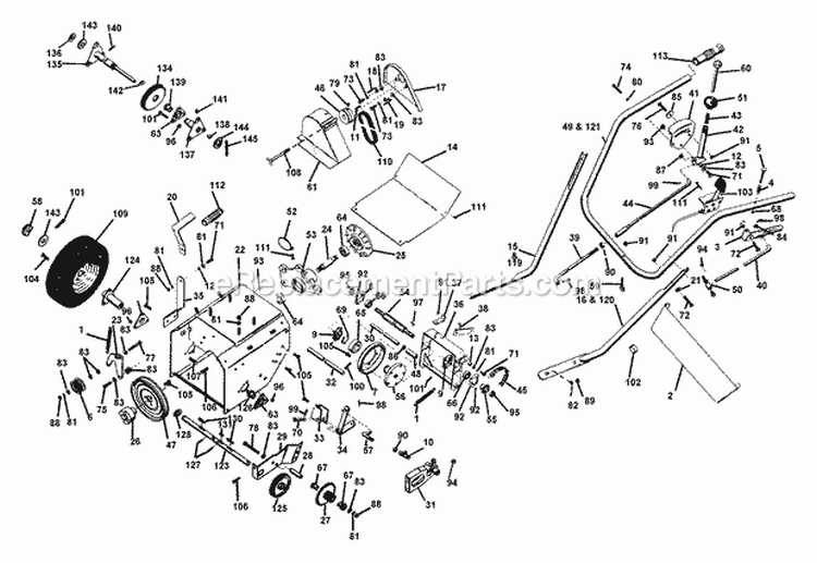 Tractor Parts Diagram and Parts List for 000001 Ariens Snow Blower