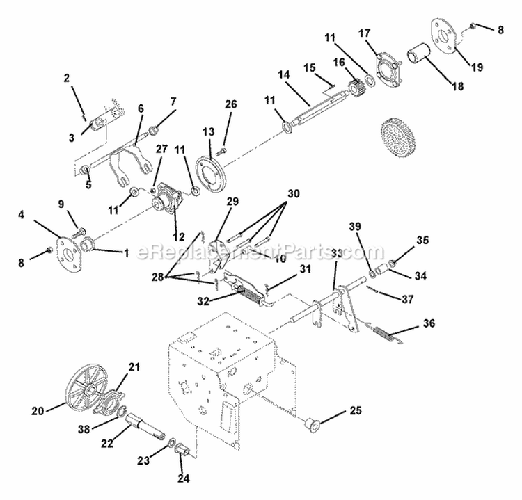 Friction Drive Diagram and Parts List for 000101 Ariens Snow Blower