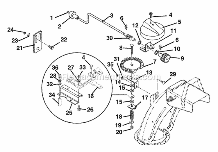 Decals Diagram and Parts List for 000101 Ariens Snow Blower