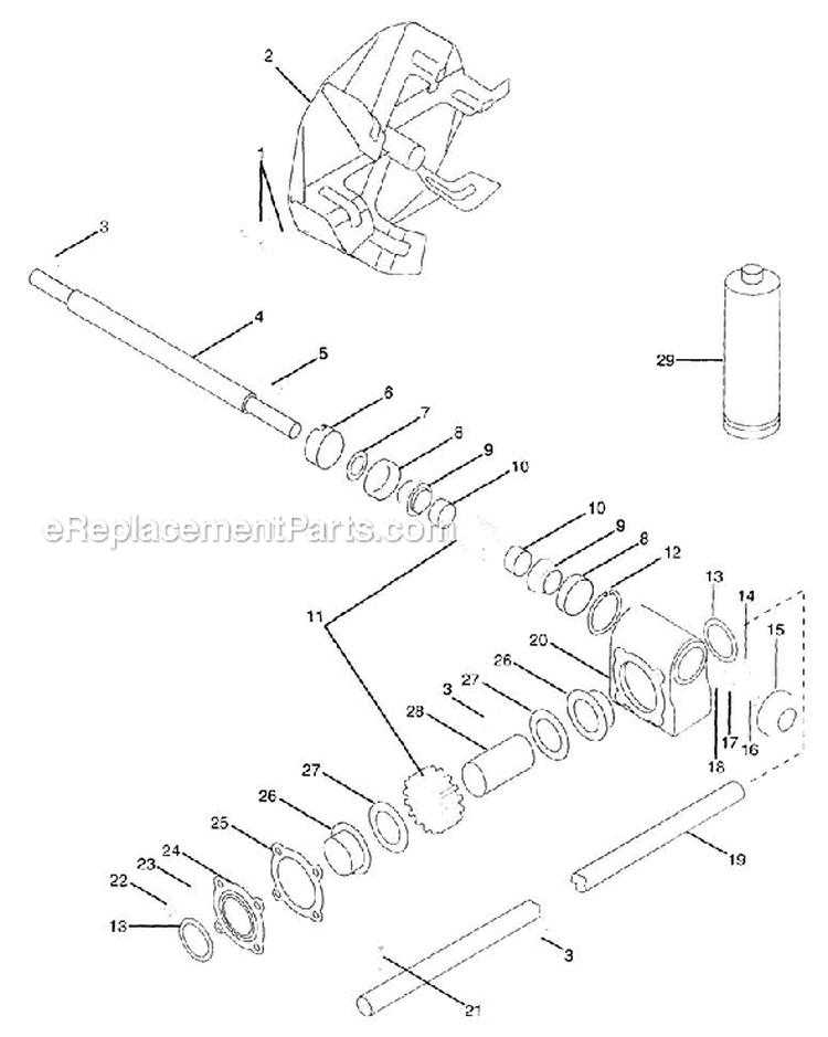 Gear Case (Model 836004) Diagram and Parts List for 000101 Ariens Lawn Tractor