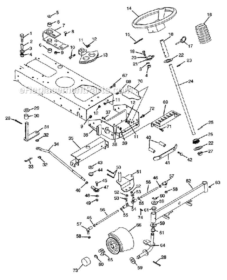 Steering Diagram and Parts List for 000101 Ariens Lawn Tractor