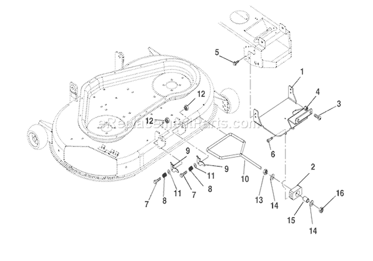 42" Deck Front Mount Diagram and Parts List for 000101 Ariens Lawn Tractor
