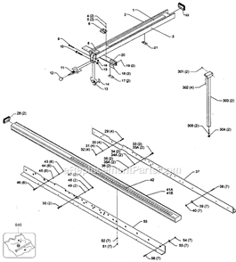 Page A Diagram and Parts List for Type 1 Biesemeyer