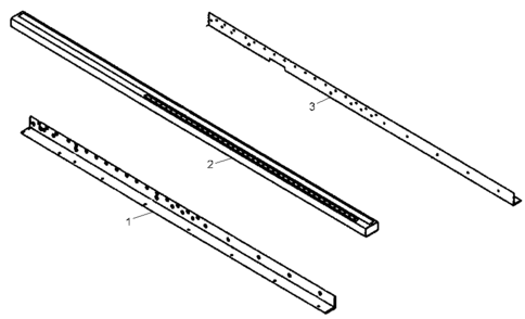 Default Diagram and Parts List for Type 1 Biesemeyer Table Saw Accessories