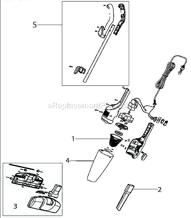 Page A Diagram and Parts List for 3106-3  Bissell Upright Vacuum