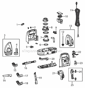 Page A Diagram and Parts List for  Bissell Carpet Cleaner