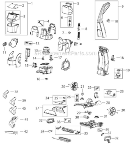 Page A Diagram and Parts List for  Bissell Carpet Cleaner