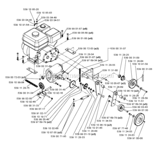 Page C Diagram and Parts List for  Bluebird Sod Cutter