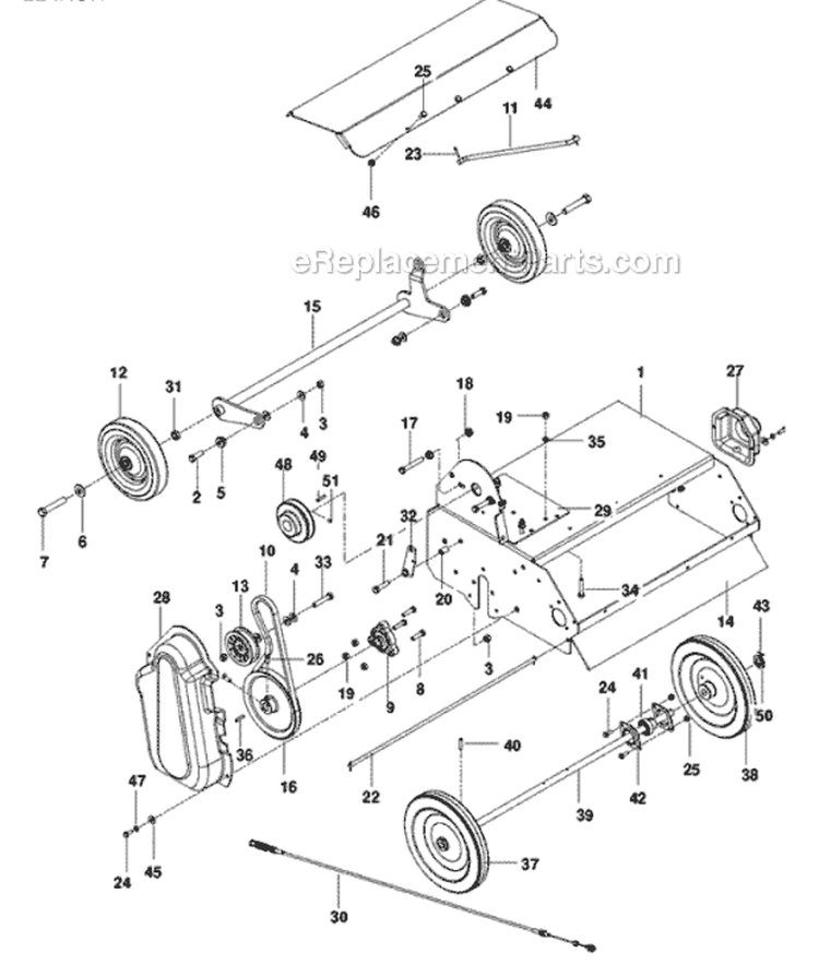 Page C Diagram and Parts List for 966067501 - 2010-06 Bluebird Dethatcher
