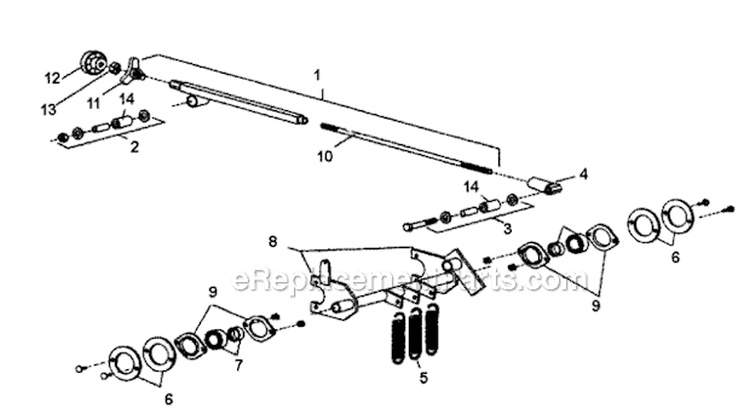Controls Diagram and Parts List for 2003-07 Bluebird Sod Cutter