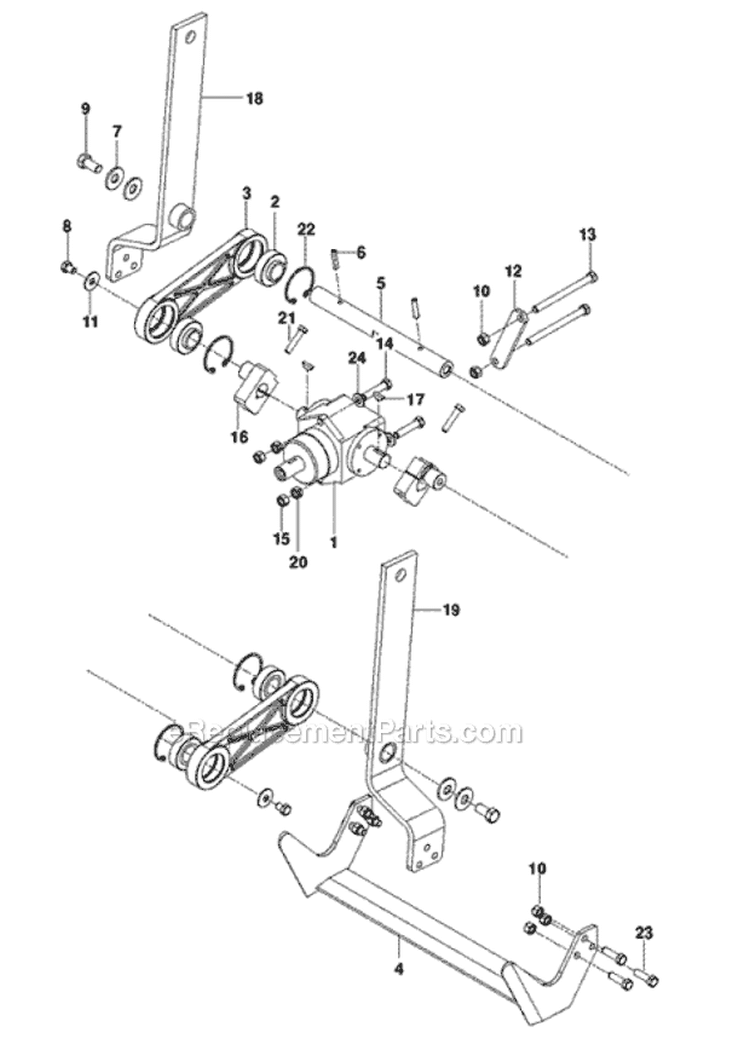 Blade Drive Diagram and Parts List for 968999351 - 2010-04 Bluebird Sod Cutter