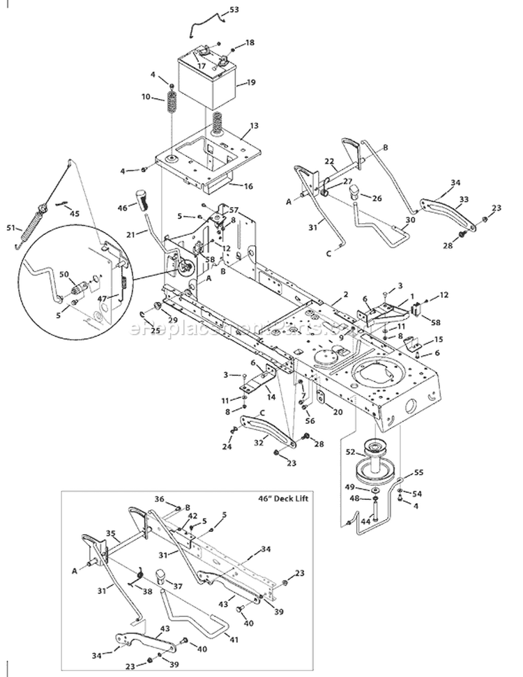 Page B Diagram and Parts List for 2009 Bolens Lawn Tractor