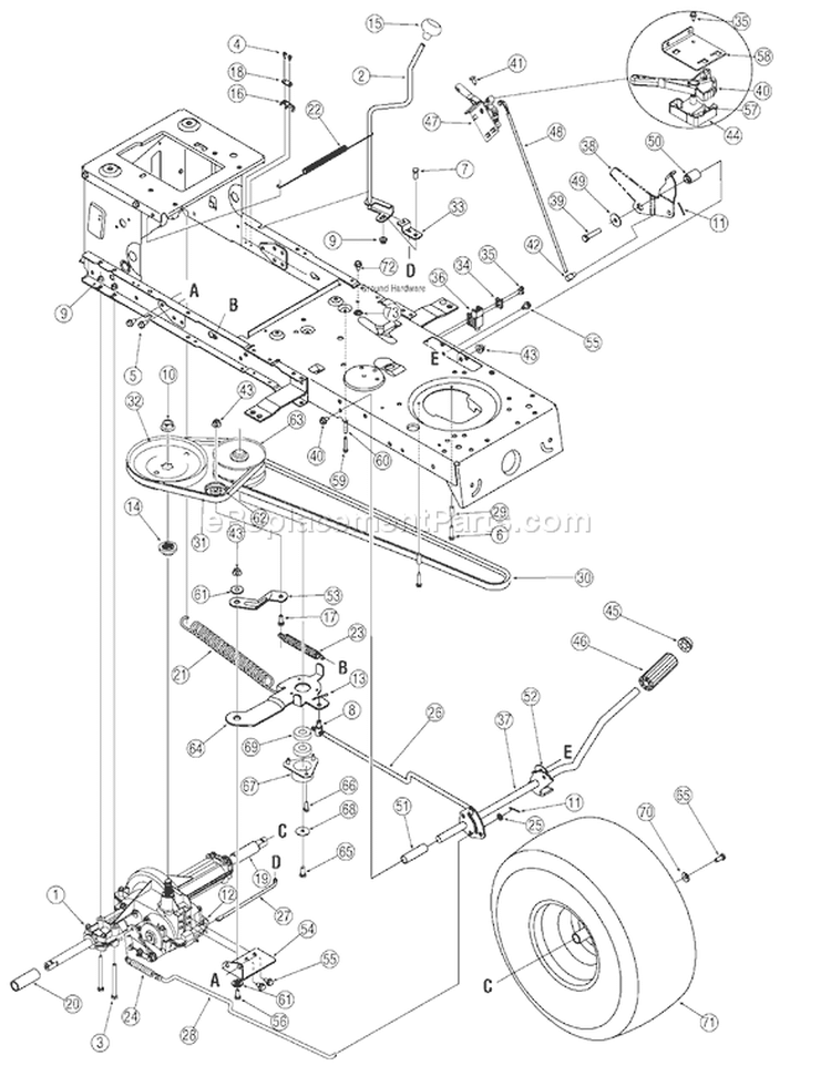 Page B Diagram and Parts List for 2006 Bolens Lawn Tractor