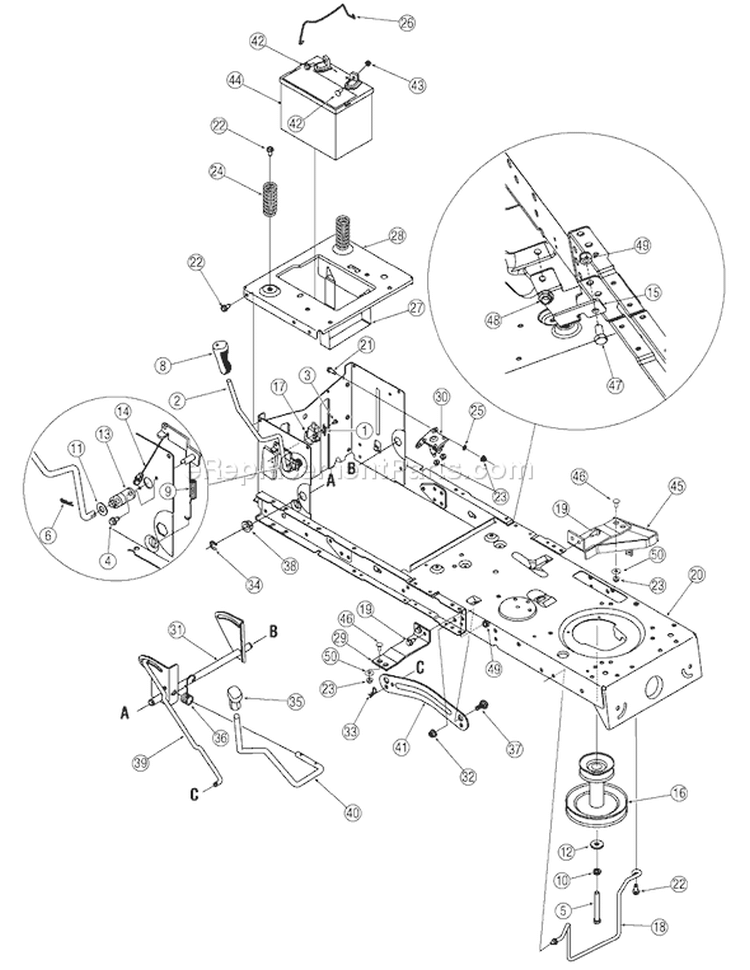 Page F Diagram and Parts List for 2006 Bolens Lawn Tractor