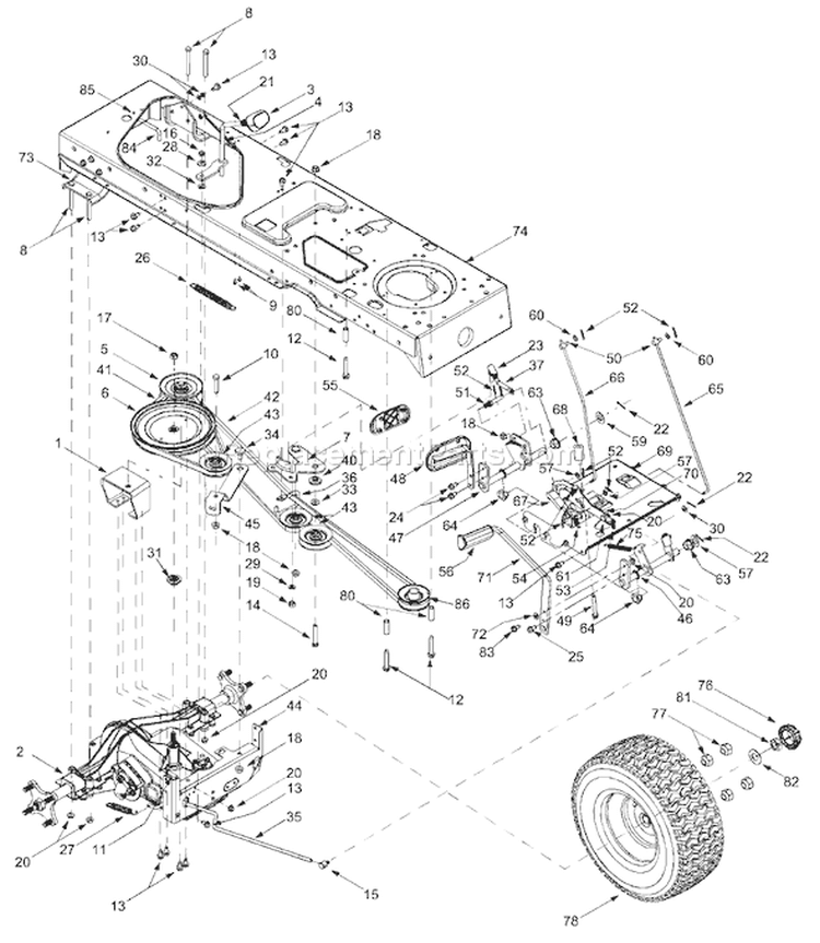 Page C Diagram and Parts List for 2003 Bolens Lawn Tractor